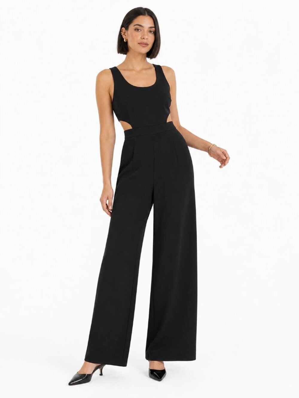 BB Dakota Manele Black Wide Leg Jumpsuit Size 6